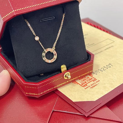 [Stellar Jewelry]LOVE NECKLACE 16MM 2 DIAMONDS