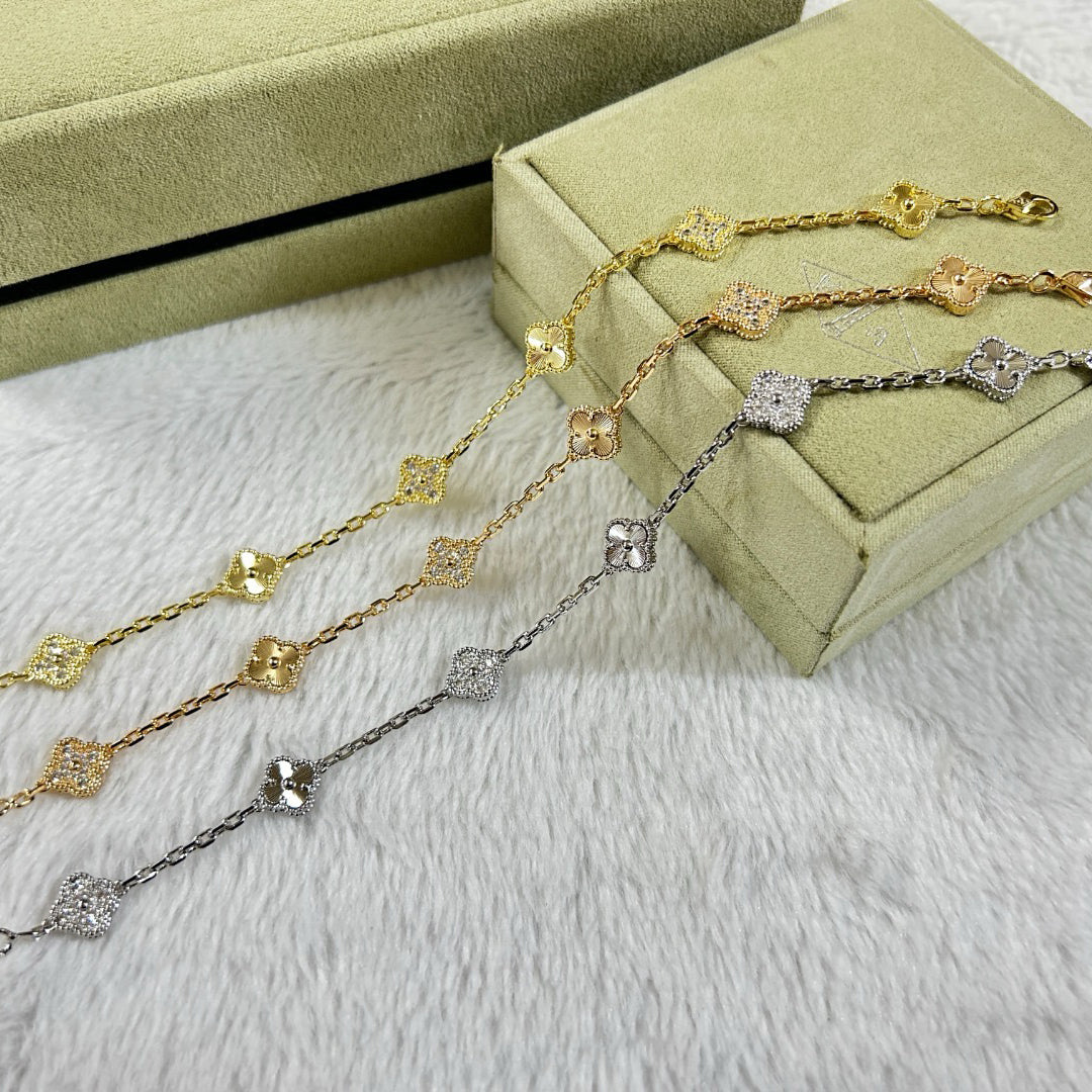 [Stellar Jewelry]CLOVER 6 MOTIF DIAMOND LASER BRACELET