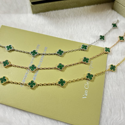[Stellar Jewelry]CLOVER 6 MOTIF MALACHITE BRACELET