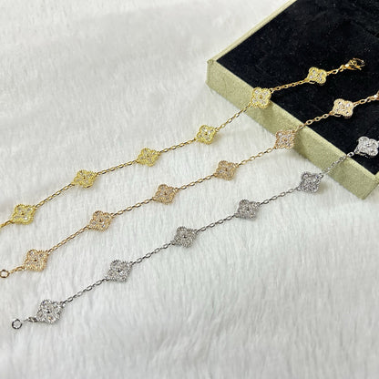[Stellar Jewelry]CLOVER 6 MOTIF DIAMOND BRACELET