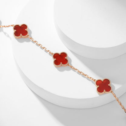 [Stellar Jewelry]CLOVER 10 MOTIFS CARNELIAN NECKLACE