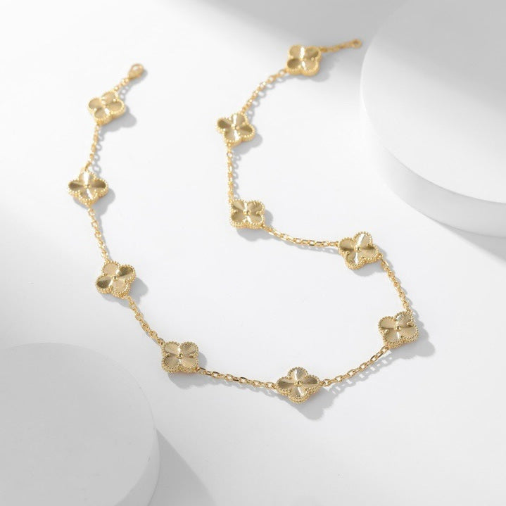 [Stellar Jewelry]CLOVER 10 MOTIFS LASER NECKLACE