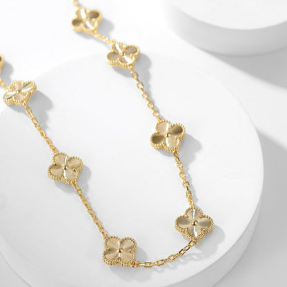 [Stellar Jewelry]CLOVER 10 MOTIFS LASER NECKLACE