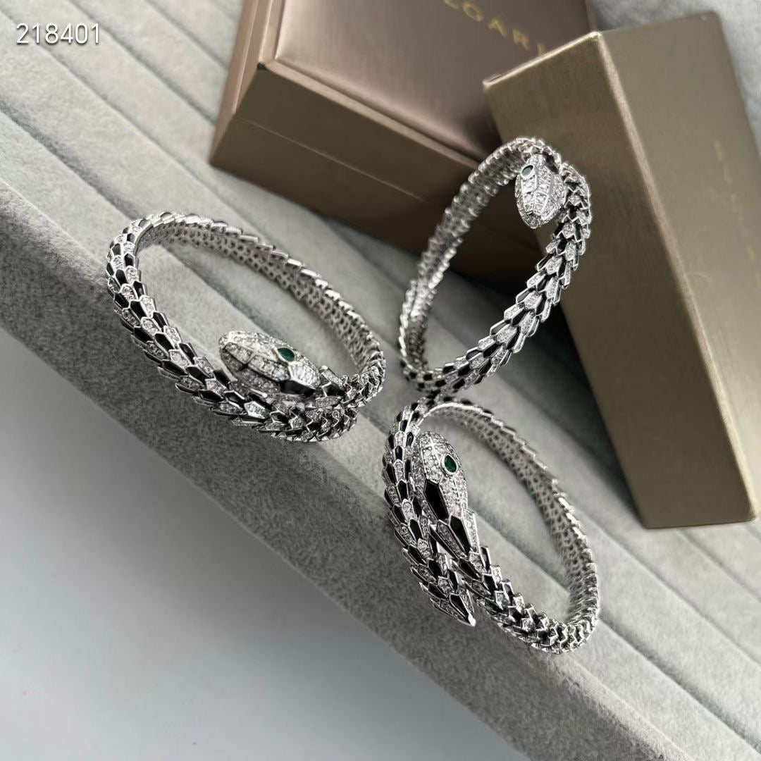 [Stellar Jewelry】NEW OBSIDIAN & DIAMOND SERPENT BRACELET