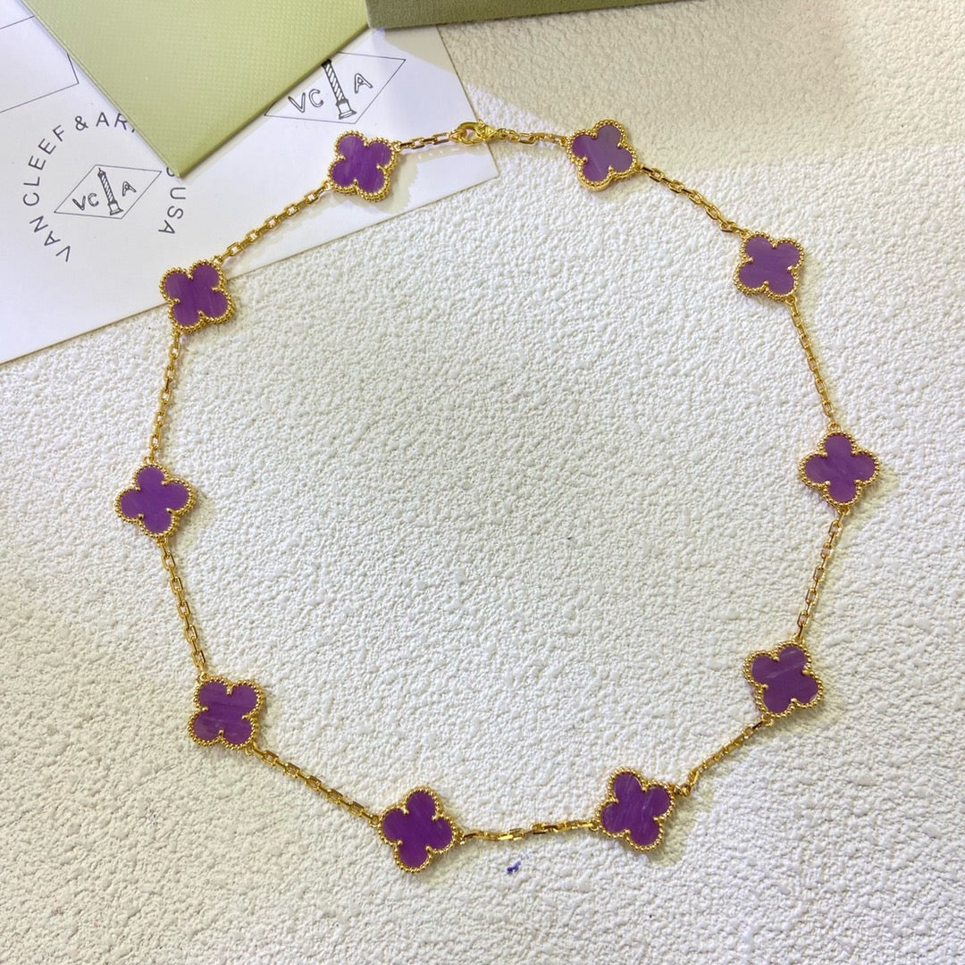 [Stellar Jewelry Jewelry]CLOVER 10 MOTIFS  PURPLE VIOLET  NECKLACE