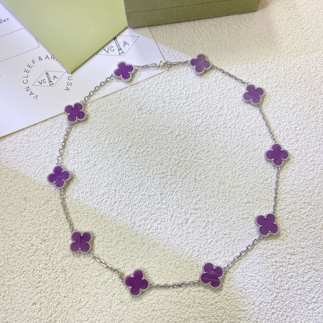 [Stellar Jewelry Jewelry]CLOVER 10 MOTIFS  PURPLE VIOLET  NECKLACE