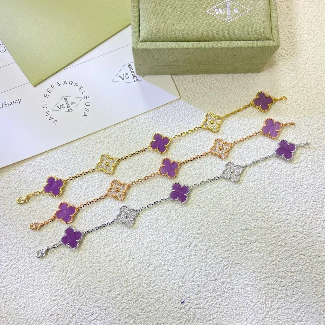 [Stellar Jewelry] CLOVER 5 MOTIF VIOLET BRACELET COLLECTION