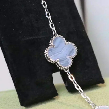 [Stellar Jewelry] CLOVER 5 MOTIF PURPLE CHALCEDONY BRACELET COLLECTION