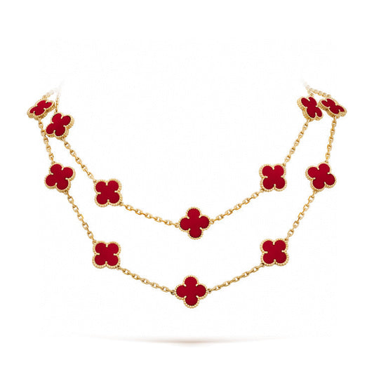 [Stellar Jewelry]CLOVER 20 MOTIFS CARNELIAN NECKLACE
