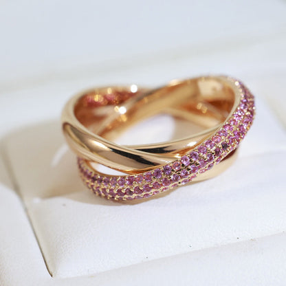 [Stellar Jewelry]TRINITY 3.2MM RING PINK DIAMOND