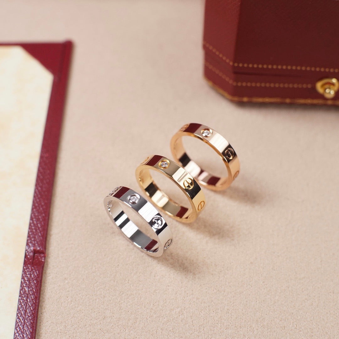 [Stellar Jewelry]LOVE 4MM 1 DIAMOND RING
