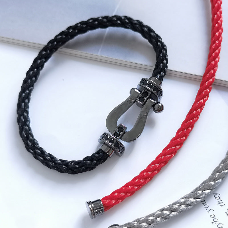 [Stellar Jewelry]FORCE LARGE SERIES HORSESHOE BLACK SAMURAI BRACELET