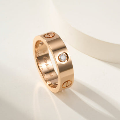 [Stellar Jewelry]LOVE 4MM 1 DIAMOND RING