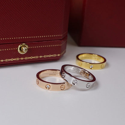 [Stellar Jewelry]LOVE 4MM 1 DIAMOND RING