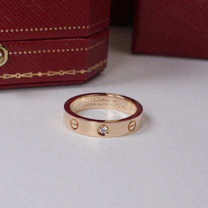 [Stellar Jewelry]LOVE 4MM 1 DIAMOND RING