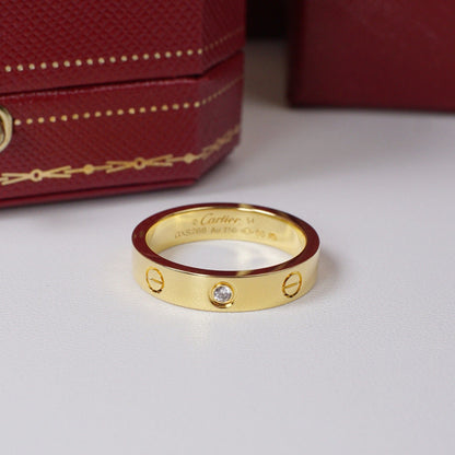 [Stellar Jewelry]LOVE 4MM 1 DIAMOND RING