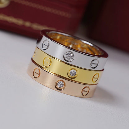 [Stellar Jewelry]LOVE 4MM 1 DIAMOND RING