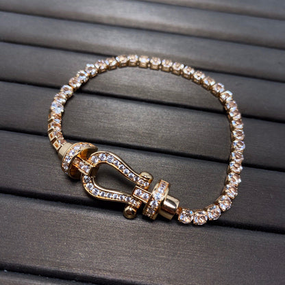 [Stellar Jewelry]FORCE  LARGE HORSESHOE FULL DIAMOND TENNIS BRACELET