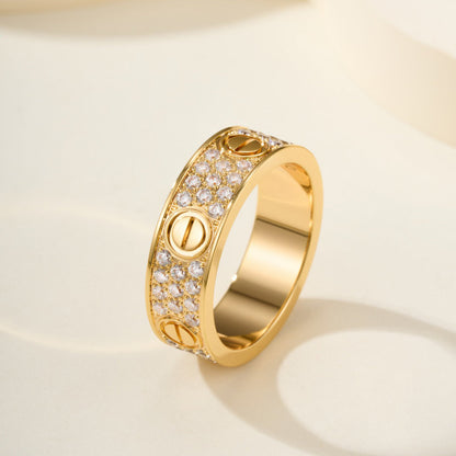 [Stellar Jewelry]LOVE RING 5.5MM DIAMONDS PAVED