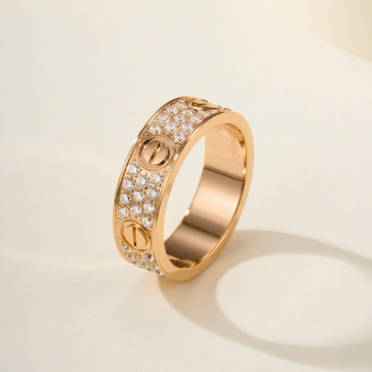 [Stellar Jewelry]LOVE RING 5.5MM DIAMONDS PAVED