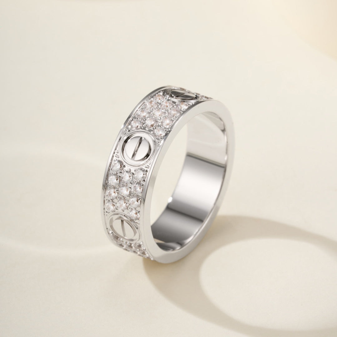 [Stellar Jewelry]LOVE RING 5.5MM DIAMONDS PAVED