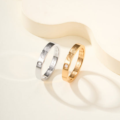 [Stellar Jewelry]LOVE RING 4MM 1 DIAMOND