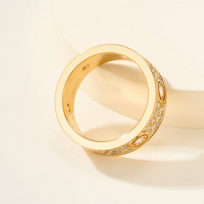 [Stellar Jewelry]LOVE 5.5MM FULL-PAVE 6-DIAMOND RING