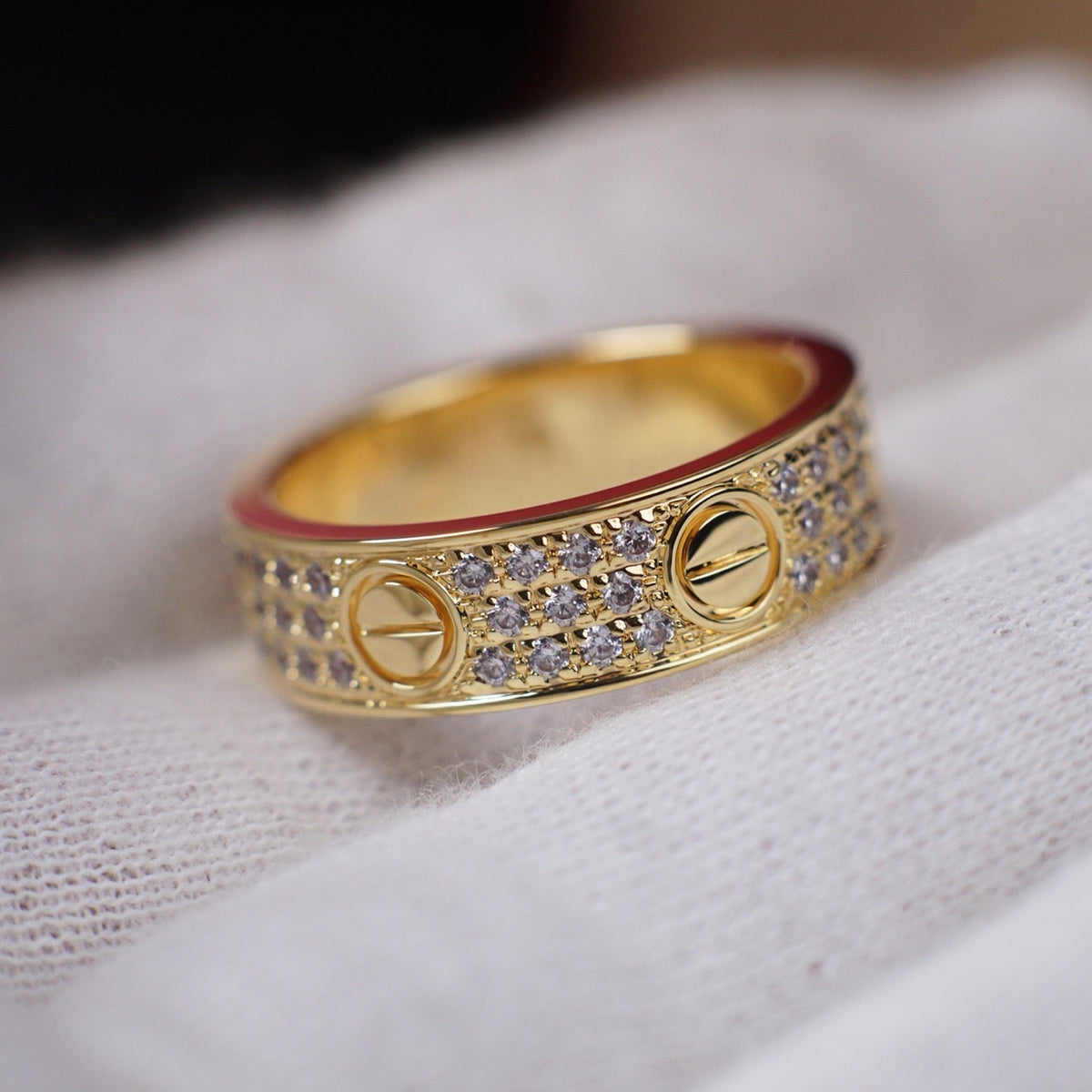 [Stellar Jewelry]LOVE RING 5.5MM DIAMONDS PAVED