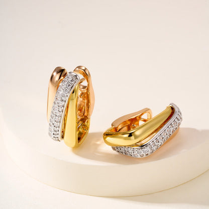 [Stellar Jewelry]TRINITY HALF DIAMOND  CUSHION EARRINGS