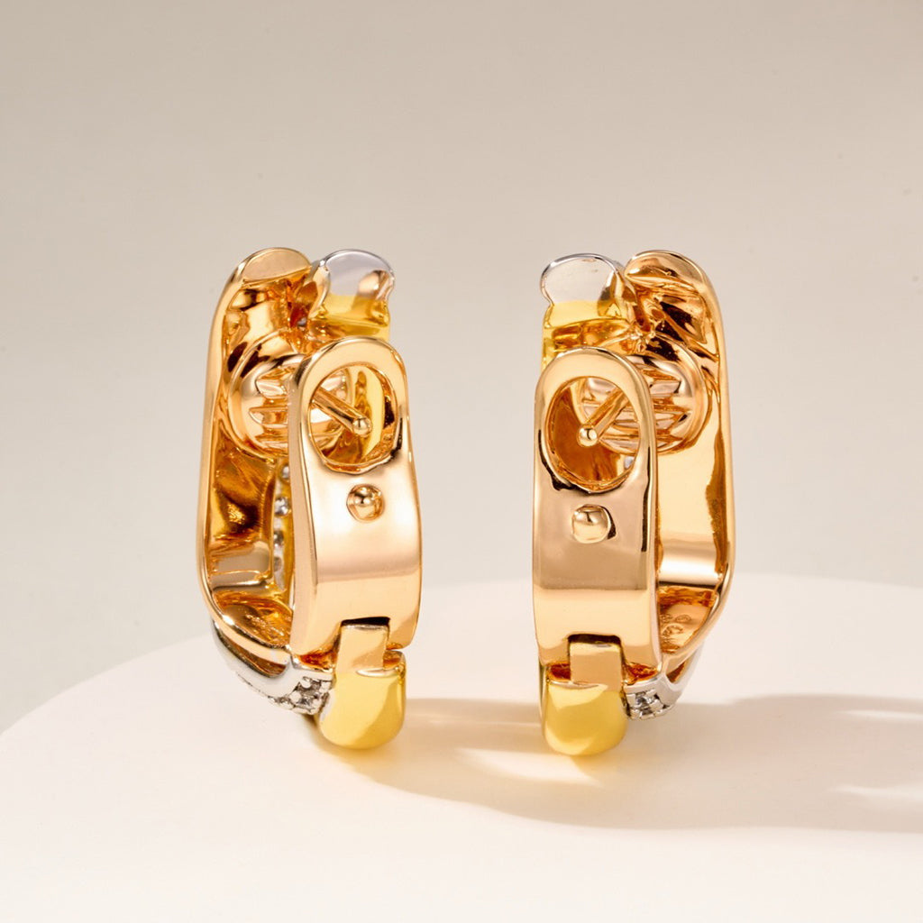 [Stellar Jewelry]TRINITY HALF DIAMOND  CUSHION EARRINGS