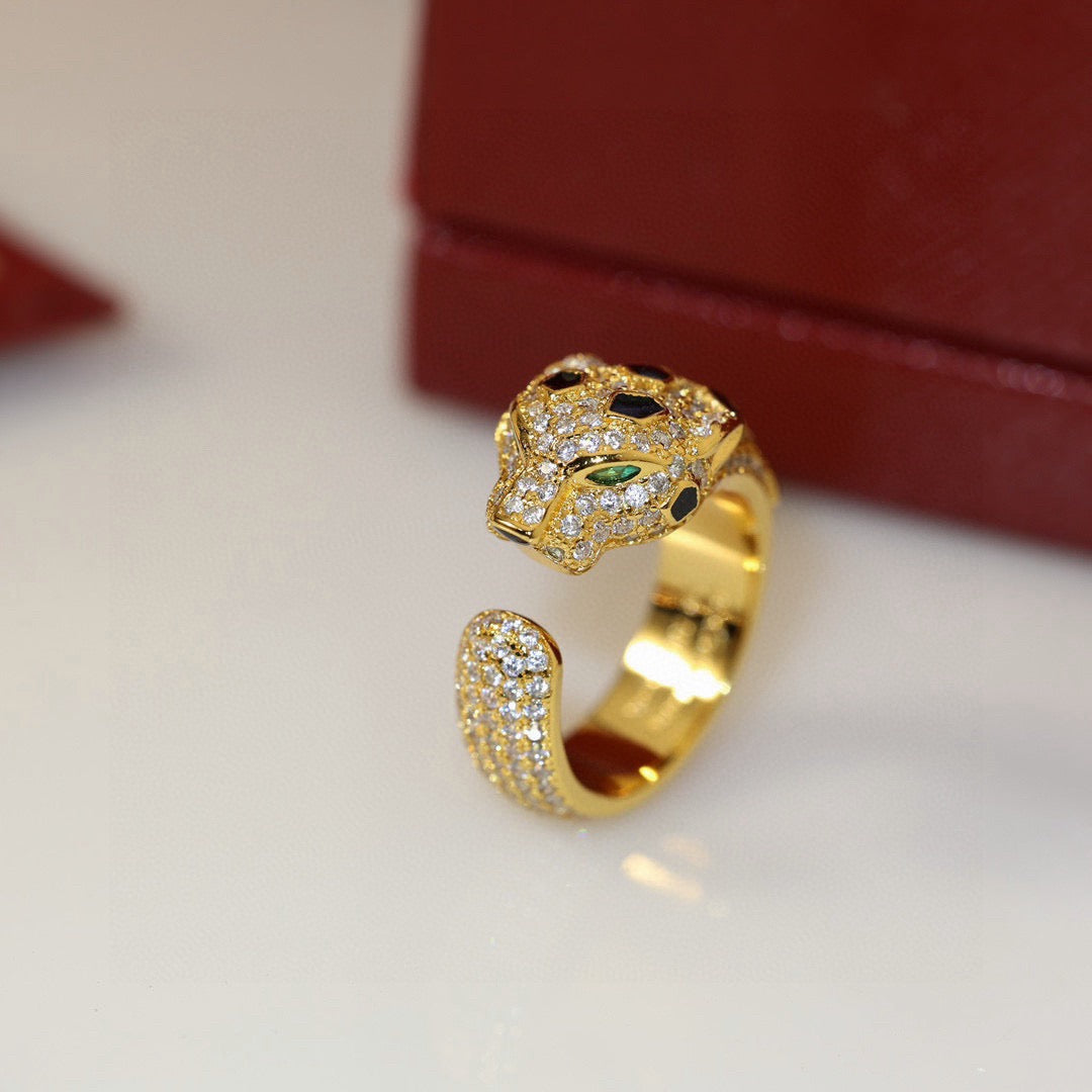 [Stellar Jewelry]PANTHERE SPOTTED FULL DIAMOND MEDIUM RING