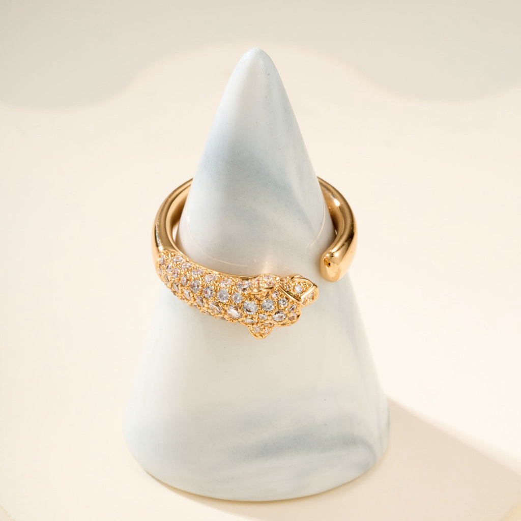 [Stellar Jewelry]PANTHERE HALF DIAMOND SMALL RING