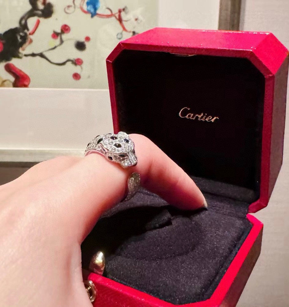 [Stellar Jewelry]PANTHERE SPOTTED FULL DIAMOND MEDIUM RING