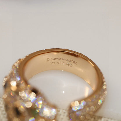 [Stellar Jewelry]PANTHERE SPOTTED FULL DIAMOND MEDIUM RING