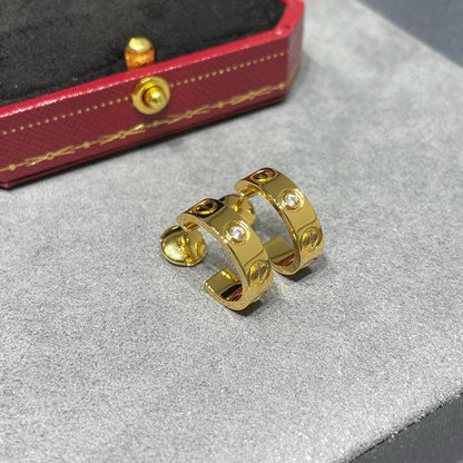 [Stellar Jewelry]LOVE EARRINGS 5.7MM 2 DIAMONDS