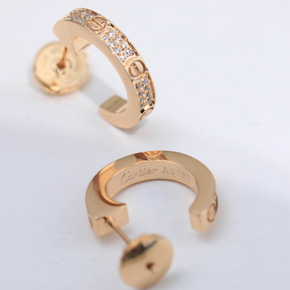 [Stellar Jewelry]LOVE 5.5MM DIAMOND PAVED EARRINGS