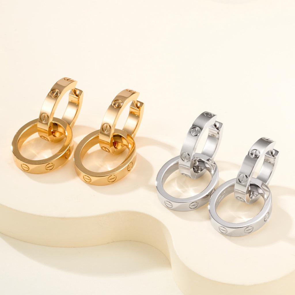 [Stellar Jewelry]LOVE 3.3MM DANGLE EARRINGS