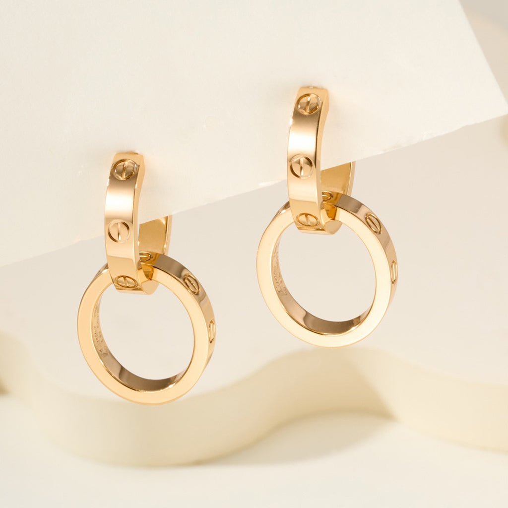 [Stellar Jewelry]LOVE 3.3MM DANGLE EARRINGS
