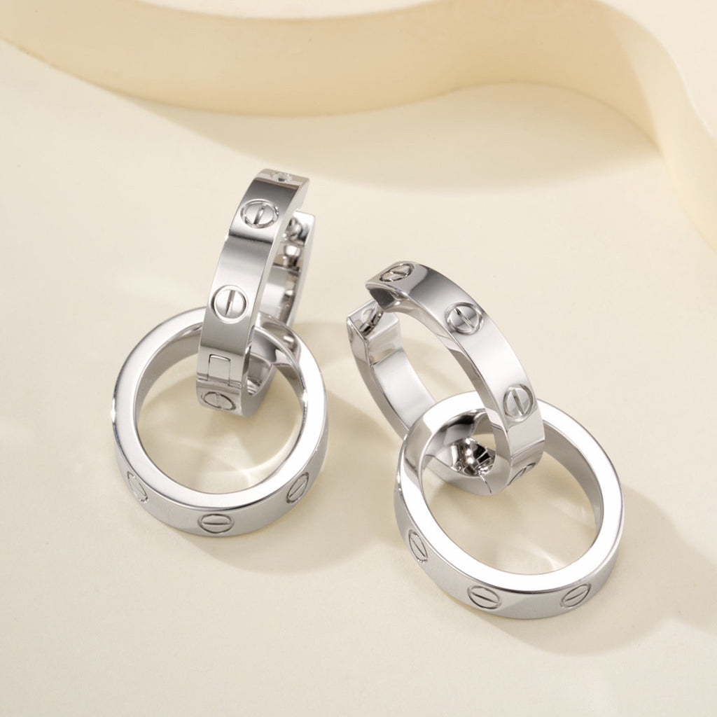 [Stellar Jewelry]LOVE 3.3MM DANGLE EARRINGS