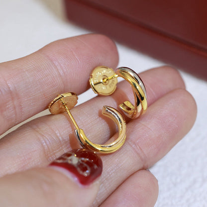 [Stellar Jewelry]TRINITY ON DIAMOND MINI EARRINGS