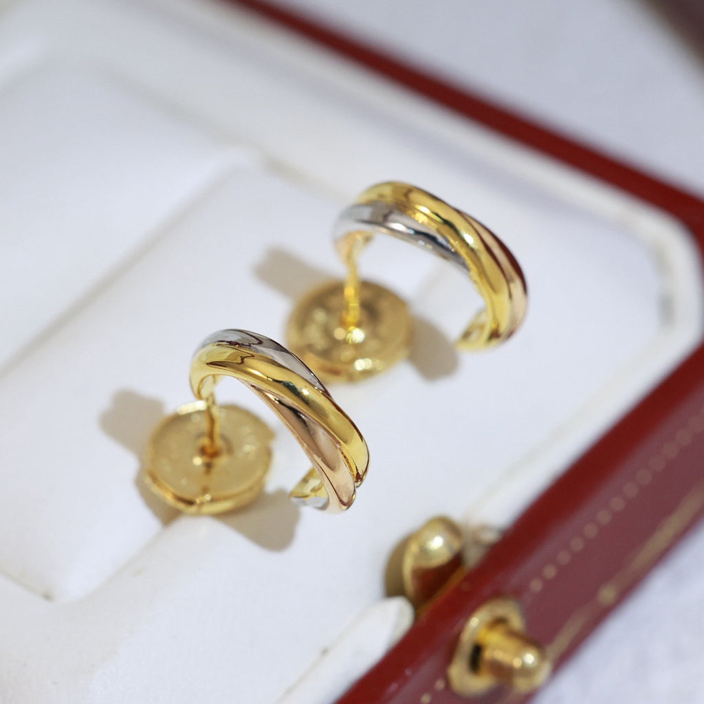 [Stellar Jewelry]TRINITY ON DIAMOND MINI EARRINGS