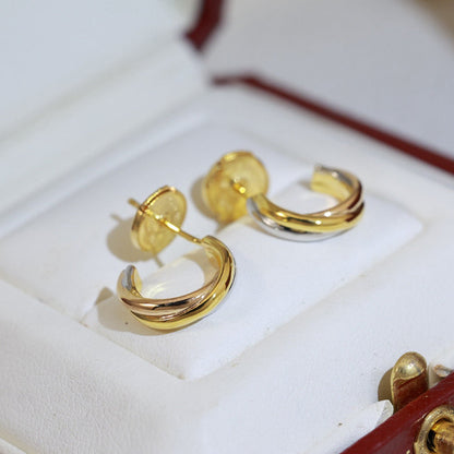 [Stellar Jewelry]TRINITY ON DIAMOND MINI EARRINGS