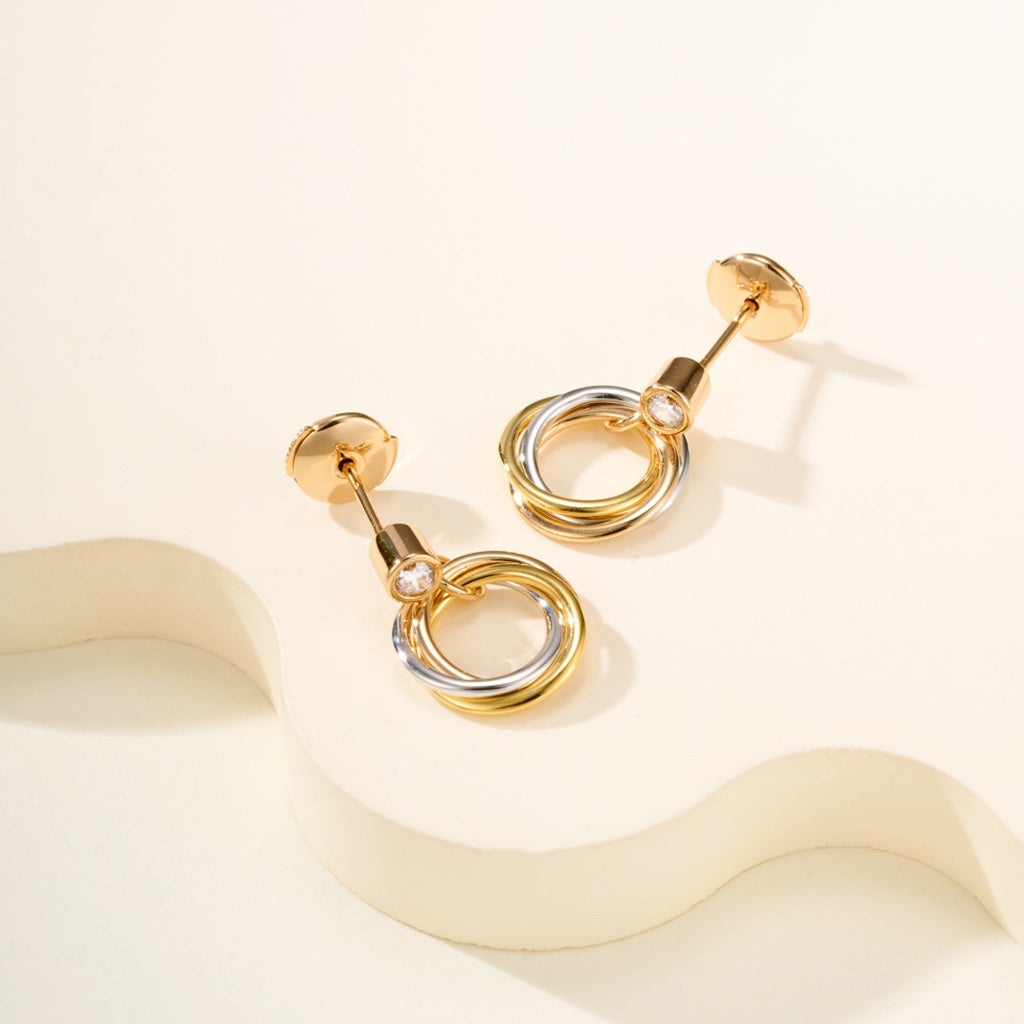 [Stellar Jewelry]TRINITY ON DIAMOND  EARRINGS