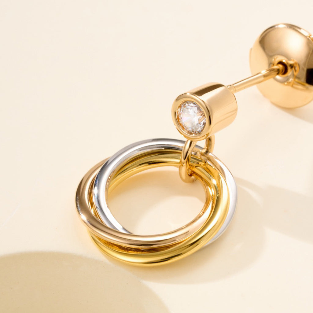 [Stellar Jewelry]TRINITY ON DIAMOND  EARRINGS