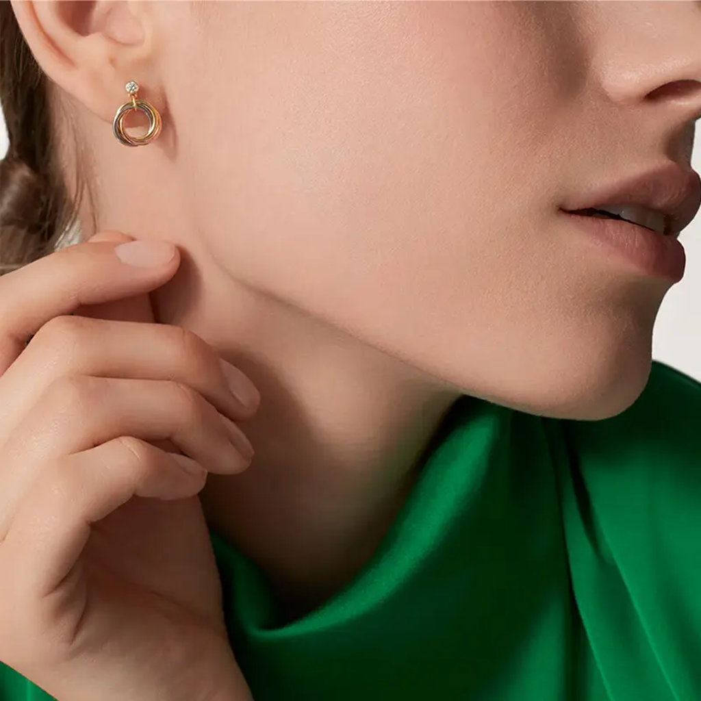 [Stellar Jewelry]TRINITY ON DIAMOND  EARRINGS