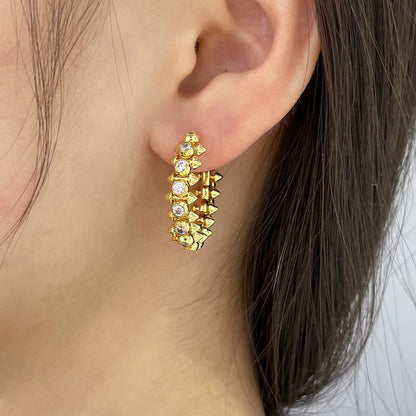 [Stellar Jewelry]CLASH FULL DIAMOND MEDIUM EARRINGS