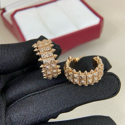 [Stellar Jewelry]CLASH 9.2MM FULL DIAMOND DOUBLE ROW EARRINGS