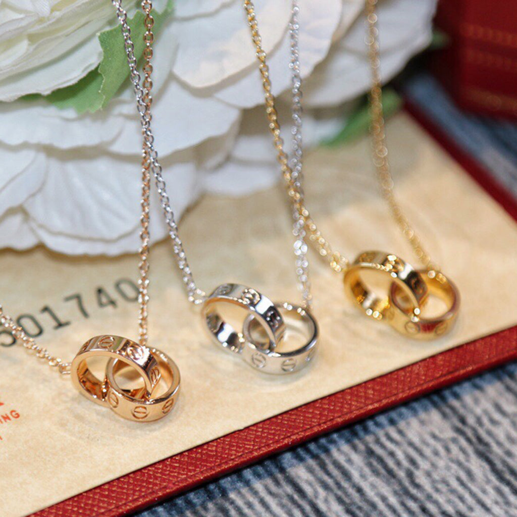[Stellar Jewelry]LOVE DOUBLE RING NECKLACE