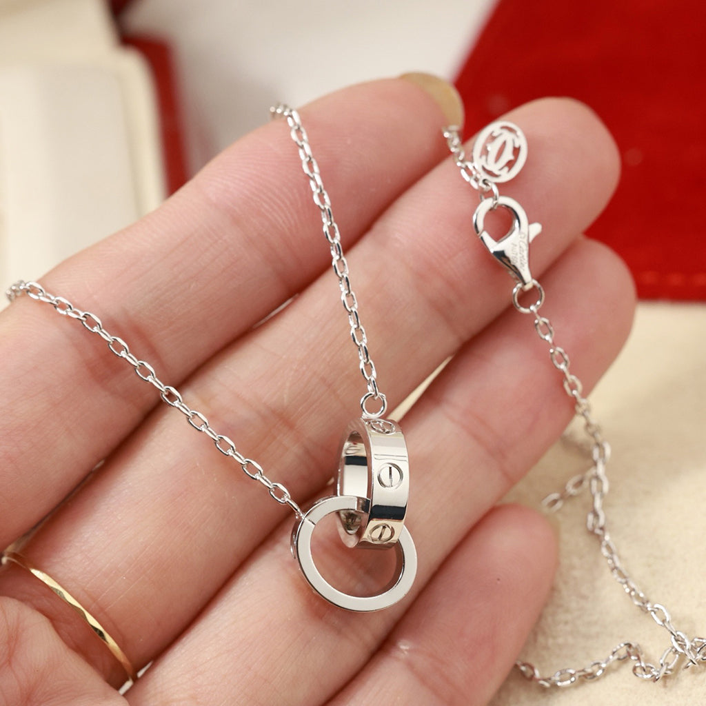 [Stellar Jewelry]LOVE DOUBLE RING NECKLACE