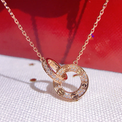 [Stellar Jewelry]LOVE  FULL DIAMOND PENDANT NECKLACE